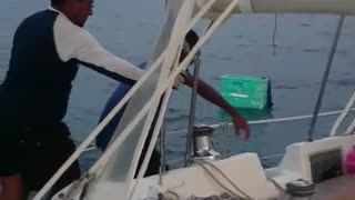Boaters Rescue Stranded Drifter