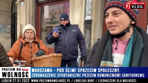 Pod Sejm! Warszawa 27.01.2022 Zgromadzenie spontaniczne przeciw komunizmowi sanitarnemu.