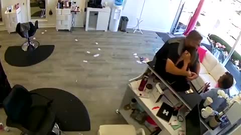 Deer crash into hair salon and leaves a Mess