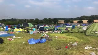 Festival Crowd Leave Filthy Field Behind