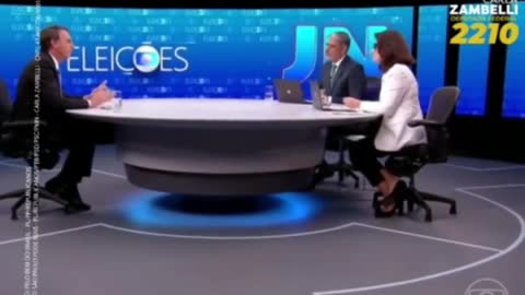 TV Globo entrevista Presidente Bolsonaro - Renata Vasconcellos - Metáfora (2022,8,23)