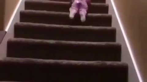 Baby Sliding from Stairs | Watch Short Reel | 😂😍😂😍 | Talented baby