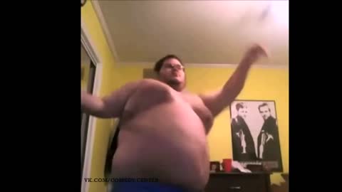 Fat guy dancing masterfully