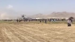 Unbearable: Helicopters Fly Off As Afghans Fill Runway