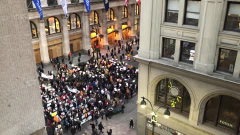 "Count every vote" protest, November 4, 2020, New York City, while the city is boarding up