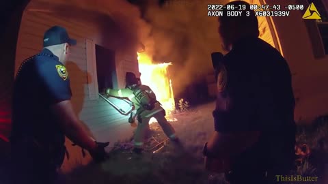 Body Cam Captures Heroic Rescue of Boy at Trailer Fire