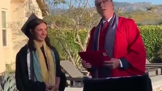 Aunt & Uncle throw backyard graduation ceremony for their niece and her boyfriend