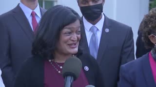 Rep. Jayapal praises Joe Biden for being "inspiring"