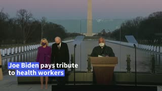 Biden leads Covid memorial on eve of inauguration