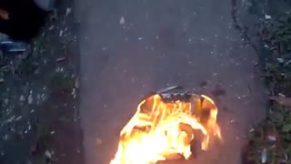 Burning sneakers