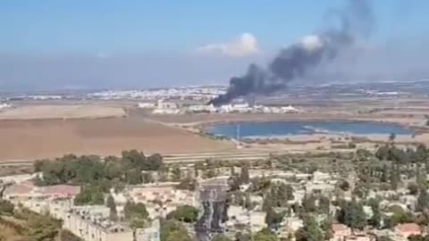 Smoke rises from Safed, northern Israel