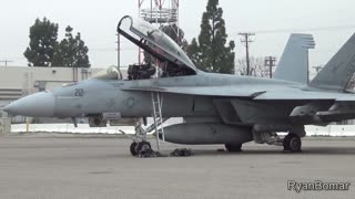 Two U.S. Navy F/A-18F Super Hornets Departing Airport in Southern California