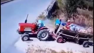 How lucky that tractor driver !!!