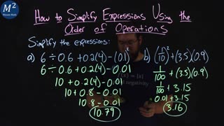 How to Simplify Expressions with Decimals Using the Order of Operations | Part 2 of 2 | Minute Math