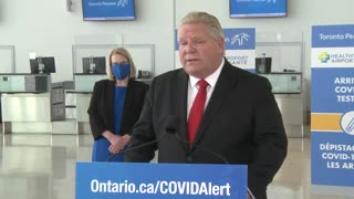 Ford speaking at Pearson airport