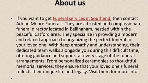 Best Funeral services in Southend.