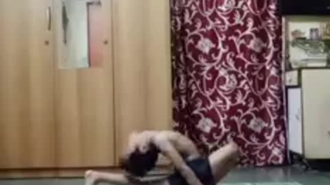 Little boy body flexibility