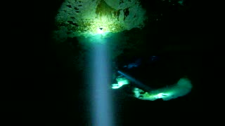 Mexico Scuba Diving the Dos Ojos (2 eyes) Cenote; .