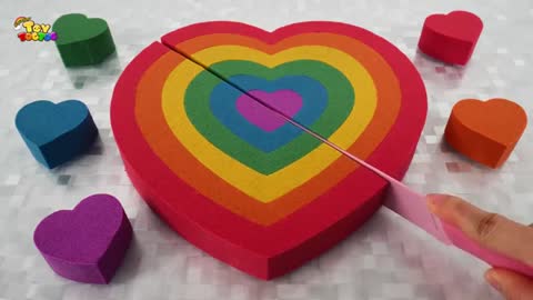 d Rainbow Heart Cake Cutting ASMR RainbowToyTocToc_Cu