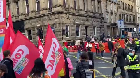 Climate activists march through central Glasgow during COP26 summit