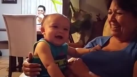 Grandma saying "No" sends baby into giggle fit