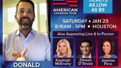Donald Trump Jr to Headline Houston American Freedom Tour Rally Urging Americans to Fight Tyranny