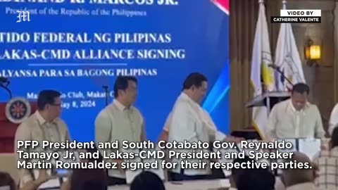 Marcos witnesses signing of PFP and Lakas-CMD alliance