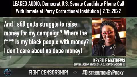 S.C. U.S. Senate candidate dem Krystle Matthews calls for property theft and Manchurian candidates