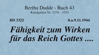 BD 3322 - FÄHIGKEIT ZUM WIRKEN FÜR DAS REICH GOTTES ....