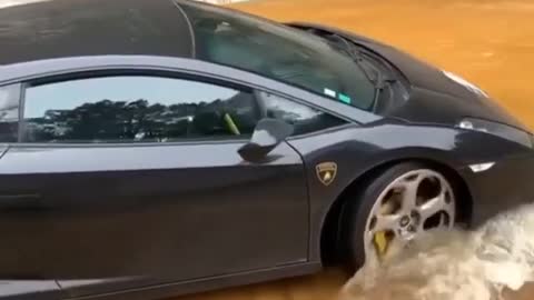 Lamborghini playing water, for the first time