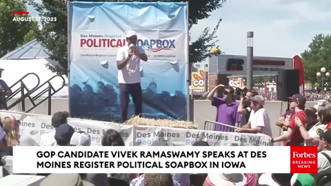 Vivek Ramaswamy on Des Moines Register's Political Soapbox 8.12.23