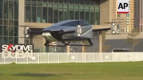 Chinese Firm Test a Two Passenger Electric Flying Taxi in Dubai.