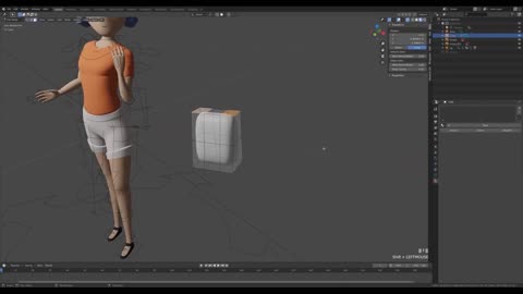 Let's model and render a 3D girl character with Blender! Twelfth step.