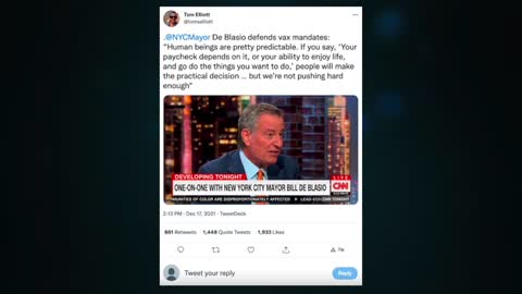 NYC Mayor Bill de Blasio says that JAB mandates work because ‘human beings are pretty predictable’