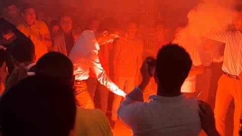 Groom Friends Turn The Wedding On Fire Show