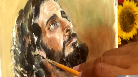 Painting Jonathan Roumie- Jesus from the Chosen Tv show- amazing art work of a filipino fan