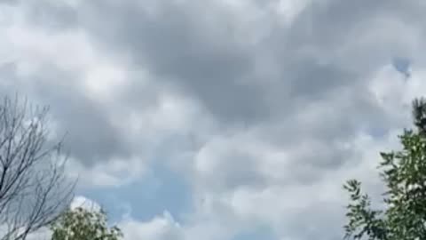 Skydiver takes his sweet time landing