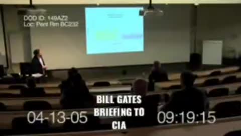 secret presentation to CIA, Bill gates is talking about diff parts of brain