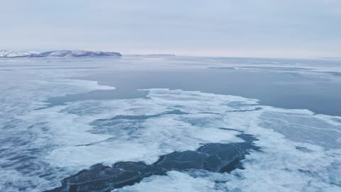 Drone Footage of a Frozen Seascape