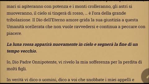 I monti crolleranno,gli astri cadranno dal cielo,è l'ora della tribolazione.Poiché vi sarà allora una tribolazione grande, quale mai avvenne dall'inizio del mondo fino a ora, né mai più ci sarà.E se quei giorni non fossero abbreviati,