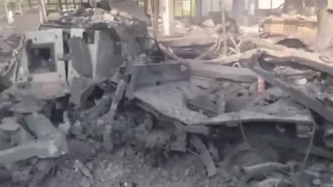 Destroyed M1083A1P2 MTV truck and American-made M777 howitzer in Lisichansk.