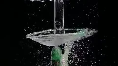 Water drop in slow motion with relaxing and satisfied sounds