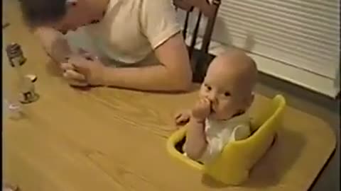 Baby laugh contagiously