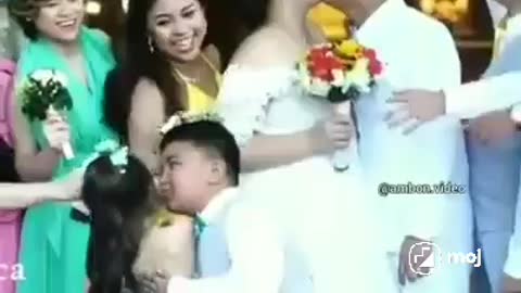 Funny wedding kid is kid