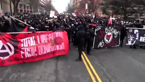 First day of Trump presidency - January 2017 - Violent protests