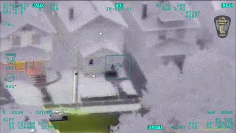 Helicopter footage shows a person shining a laser pointer at Ohio State Highway Patrol helicopter