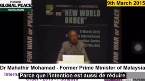 DÉPOPULATION : Extrait du discours prononcé par Mahathir Mohamad en 2015...