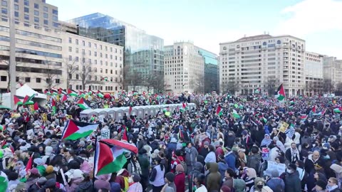 Gaza Protest heads to the White House and guy pulls a knife.