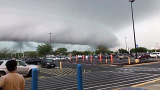 Massive Wall Cloud Forms Outside of Store