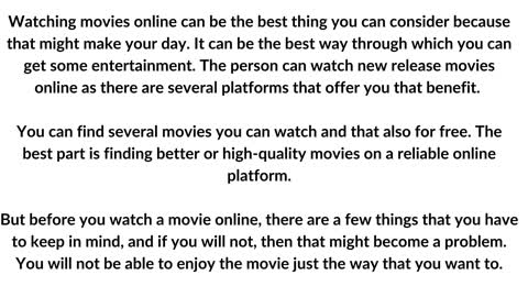 How to watch free movies online